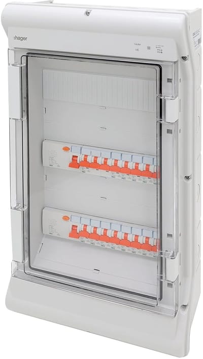 Zekeringkast Opbouw - Stoppenkast Verdeelkast - Elektrische Installatie - IP65 Waterdicht - 3 Rijen - Grijs