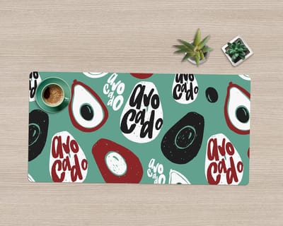 Coloray Bureau Onderlegger - Retro avocado Bureau Onderlegger Groot - 90 cm x 45 cm - Veelkleurig Bureau Onderlegger - Bureau Onderlegger XXL - Computer Mat - Bureau Pad - Bureau Mat