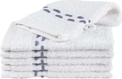 Homéé washandjes golf jacquard 550g. m² 15x22cm 100% katoen badstof set van 6 stuks wit