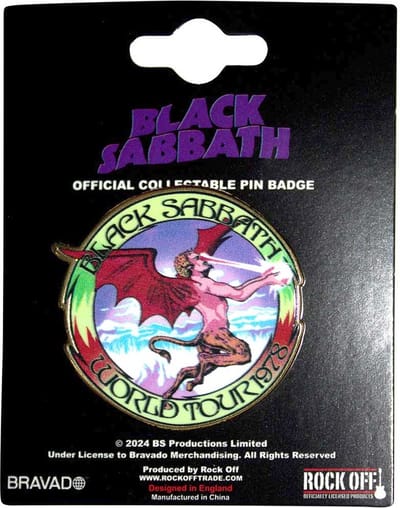 Black Sabbath - World Tour 1978 Pin - Multicolours