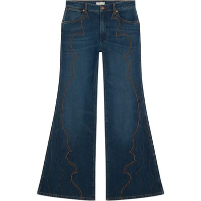 Vrouwelijke Flared Jeans Wrangler Western 70s
