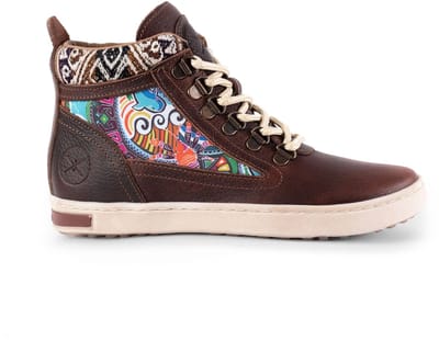 Inkkas Tuamotu Camping Boot dames wandelschoen – leren hiking boot met oceaanprint – stevige suède laars met eiland vibes, maat 37