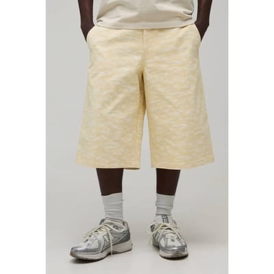 Baggy Longline Camo Twill Short | Sand | Size 28