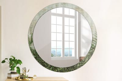 Coloray Bedrukte Spiegel - Varenbladeren Spiegel Lijst Met Print - 100 cm - Groente Bedrukte Spiegel - Spiegel Lijst Met Print - Spiegel Met Print - Wandspiegel Met Print