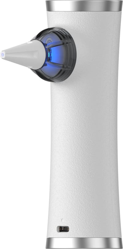 flow-med vac-clean UV 2.1 - Oplaadbare vacuümreiniger voor gehoorapparaten - Verwijdert vuil en voorkomt verstoppingen - 14 Opzetstukken - UV-led met Antimicrobiële werking - USB-C - Geïntegreerde batterij - Incl. bewaaretui - Gebruiksvriendelijk