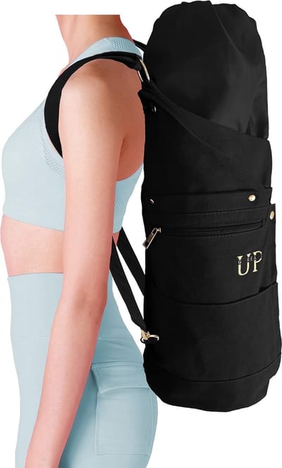 Yoga rugzak, grote XXL voor mat & yoga-accessoires, yogatas van katoen canvas voor yogamat, verjaardagscadeau