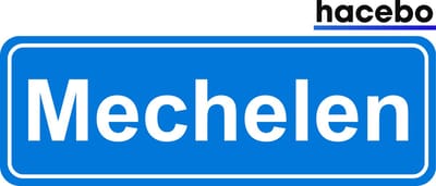 Hacebo - Plaatsnaam Sticker - 29x10 CM - Mechelen sticker - Verkeersborden sticker - grappige cadeaus - Mechelen
