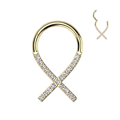 Piercing titanium ribbon lint 1.2x8 - goud - LMPiercings
