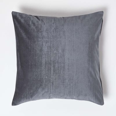 Homescapes fluwelen kussenhoes donkergrijs 45 x 45 cm