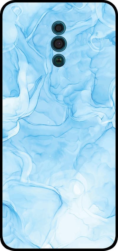 Smartphonica Telefoonhoesje Geschikt voor Oppo Reno met marmer opdruk - TPU backcover case marble design - Lichtblauw geschikt voor Oppo Reno