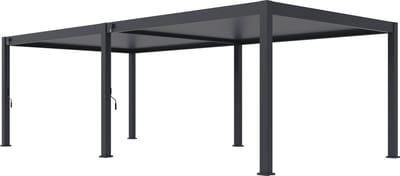 Orion Premium terrasoverkapping - 400 x 800 cm - Antraciet - Aluminium / Vrijstaande / Luxe overkapping - Tuinprieel / Carport / Veranda / Pergola