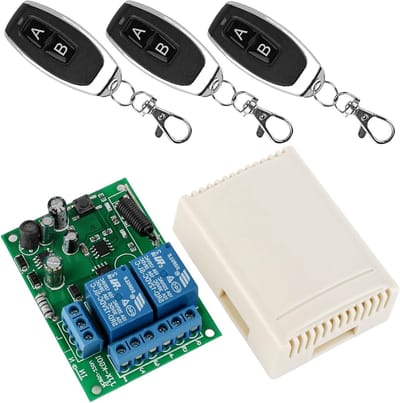 Draadloze afstandsbediening met 2 kanalen voor AC 220V, 230V, 240V - RF relaismodule met 3 zenders, ideaal voor slimme thuisautomatisering en radio bediening