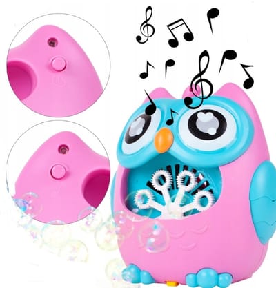 Ilso bellenblaas uil roze - bubble gun - licht en geluid - bellenblazer - bubble machine - inclusief batterijen en vloeistof