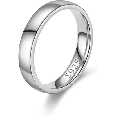 Bague en acier inoxydable plaqué or 18 carats couleur argent Anillos Mujer Couple bague de mariage Bague Femme Acier Inoxydable Bague 4 mm 7 white
