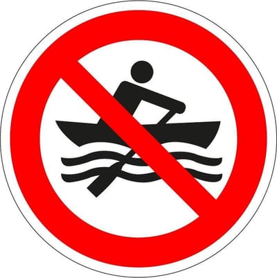 Verboden te roeien bord - kunststof - P055 150 mm