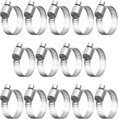 Verstelbare RVS Slangklemmen 16-25 mm voor Flexibele Slangverbindingen - Set van 14 Stuks