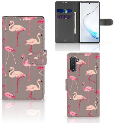 Samsung Galaxy Note 10 Telefoonhoesje met Pasjes Flamingo