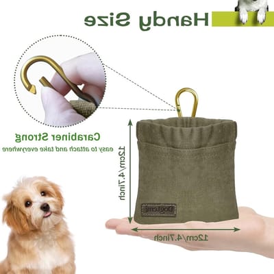 Handvrije Hondensnoepzak met Net Sluiting, Ideaal voor Training en Wandelen, Inclusief Carabiner en Compact Ontwerp voor Puppy Snacks