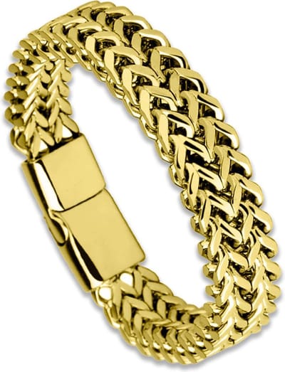 Victorious Gouden Armband Heren – Dunne Armband met Magnetische Schuifsluiting – Goud – 21cm