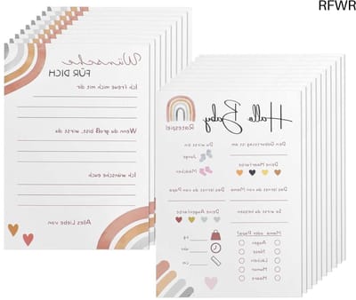 RFWR® Babyparty Spelkaarten - 20 Vullingen voor Babyshower en Gender Reveal