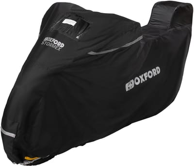 Oxford Stormex Motorhoes met Koffer - Motor en Scooterhoes met koffer - Waterdichte Hoes - De beste Motorhoes ! - Buitenhoes maat: L - 246cm x 104 cm x 127cm (lengte x breedte x hoogte)