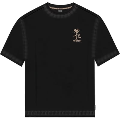 Protest PRTDenwick - T-shirt Heren - Korte mouwen - Ronde hals - Loose fit - Zwart