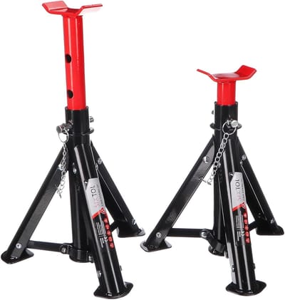 Opvouwbare Assteunen voor Voertuigen - 2 ton Draagvermogen - Hoogte Instelbaar 266-360 mm - Set van 2