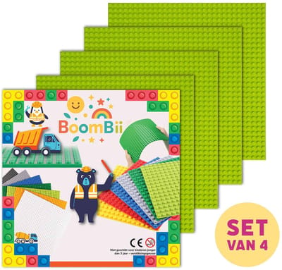 Bouwplaat lichtgroen - geschikt voor LEGO - set van 4 bouwplaten