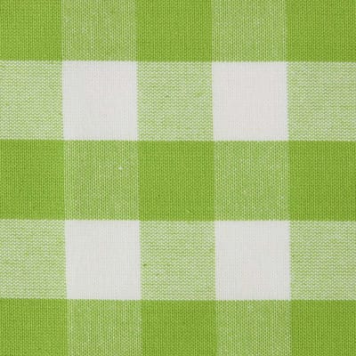 Homescapes Grote geruite katoenen stof groen en wit - verkocht per meter, 150 cm breed