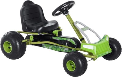 Groene Pedaalauto Skelter voor Kinderen vanaf 3 Jaar | Stevig Traptractor met Handrem