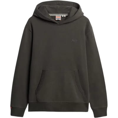 Superdry - Essential hoodie met logo en halfgeborstelde voering - Heren - Hoodies
