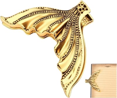 Allecto - Visstaart Boekclip - Retro Paginahouder - Goudkleurig Metaal - Bladwijzer voor Notitieboek - Decoratieve Leesaccessoire - Herbruikbaar vo...