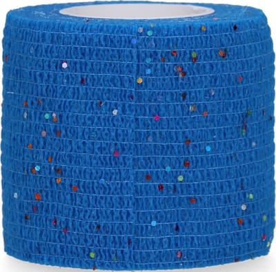Excellent Bandage Animal - Verband voor dieren - Zelfklevend - Elastisch - 5 cm x 2.3-4.5 m - Glitter - Blauw