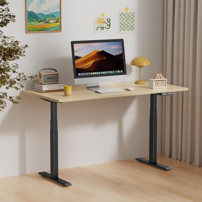 Premium Elektrisch Zit-Sta Bureau Frame 7BPRO Dual Motor 120–220 cm Breed 60–100 cm Bladcompatibel 72–127 cm Hoogteverstelling 300 lbs Draagkracht USB A+C Memory Soft Start/Stop Zwart Industrieel
