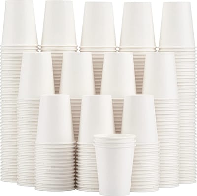 voordeelpak 200 stuks - 8oz -wegwerp papieren bekers - koffie bekers - Koffiebeker - Drinkbeker Wit - Kartonnen bekers - drank bekers - milieuvriendelijk - Wegwerpbeker - Papieren Beker - To-Go