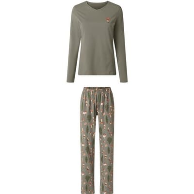 ESMARA Dames pyjama (Groen, XS (32/34))
