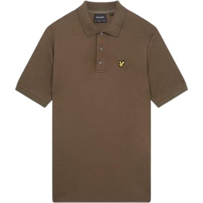 Lyle & Scott Form groen grof slub poloshirt met korte mouwen