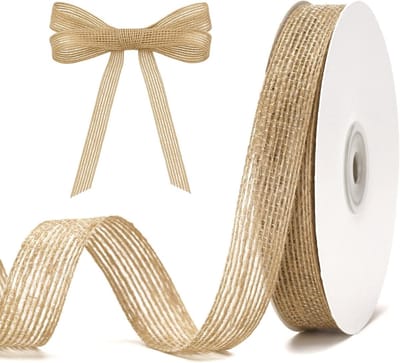 Jute Ribbon 20mm Smal Rustiek 18m Natuurlijke Jute Lint voor Cadeauverpakking, Flessendecoratie en Bruiloft Decoratie DIY