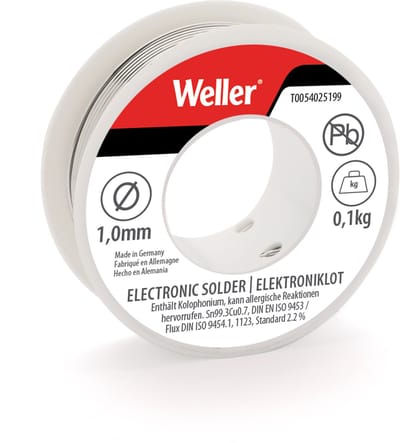 Weller T0054025199N - Soldeertin EL99/1-100 - Loodvrij - Ø1mm - 100g