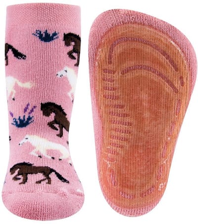 Ewers antislip sokken Paarden - Roze