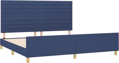 vidaXL - Bedframe - zonder - matras - stof - blauw - 200x200 - cm