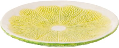 J-Line plateau Limoen Dolomiet - keramiek - groen/wit - 2 stuks