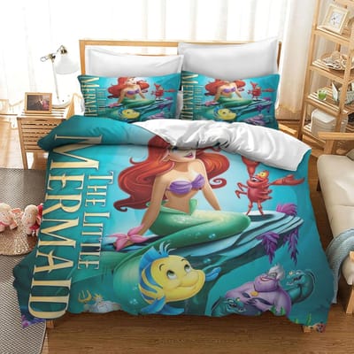 Mooie Zeemeermin Bed Dekbedovertrek Geschikt Voor Kinderen Jongens Meisjes Zeemeermin Prinses Bed Dekbedhoes Warm Comfortabel Ademend 150*200cm 3pcs
