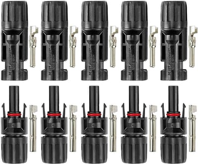 5 Paar MC4 Zonne-energie Kabel Connectoren (M/V) voor Zonnepanelen - Waterdicht IP67