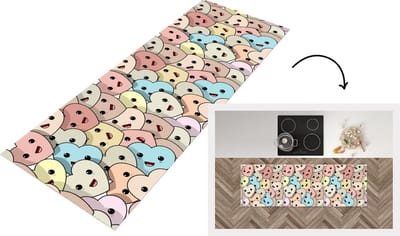 Keukenloper - Loper keuken - Hart - Patroon - Baby - 150x50 cm - Keukenloper vinyl