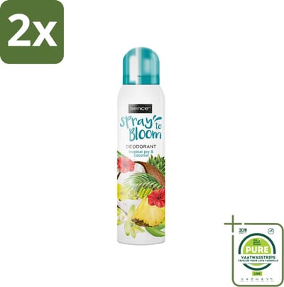 Sence - Tropical Joy & Coconut - Deodorant - Exotisch - 150 ml - Voordeelverpakking - 2 stuks - Kokos geur - Tropisch fruit