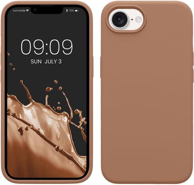 kwmobile telefoonhoesje geschikt voor Apple iPhone 17e / iPhone 16e - Hoesje met siliconen coating - Smartphone case in cappuccino