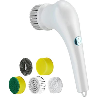 Têtes de brosse remplaçables pratiques, 5 pièces, têtes de brosse de nettoyage électrique pratiques, accessoires de baignoire, outil de nettoyage d'évier de cuisine white