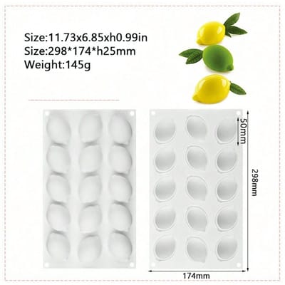 Appel Citroen Fruit Mousse Siliconen Vorm, Geschikt Voor Het Bakken Van Mousse Taart, Desserts, Gebakjes, Chocolades, Fruit Puddingen, Gelei, IJs Lemon veelkleurig
