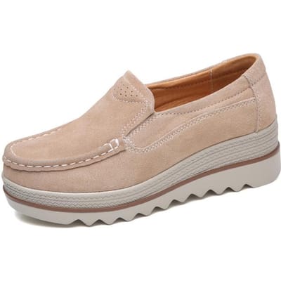 Schoenen Voor Vrouwen Mode Vrouwenschoenen Casual Verhogend Comfortabel Ademend Leer Wandelsneakers Platform Damesschoenen 42 bruin